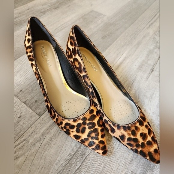 Kenneth Cole Morgan Animal Print Calf Hair Pointed Toe Pump size 8.5 - Picture 3 of 10